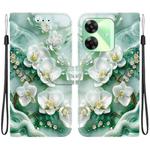 For Realme C61 / C63 / Note 60 Crystal Texture Colored Drawing Leather Phone Case(Jade Flowers)