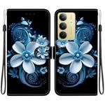 For Realme C75 Crystal Texture Colored Drawing Leather Phone Case(Black Orchid)