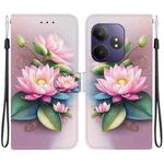 For Realme GT Neo6 SE / GT 6T Crystal Texture Colored Drawing Leather Phone Case(Lotus)