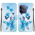 For Realme GT Neo6 SE / GT 6T Crystal Texture Colored Drawing Leather Phone Case(Blue Butterflies)