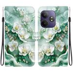 For Realme GT Neo6 SE / GT 6T Crystal Texture Colored Drawing Leather Phone Case(Jade Flowers)