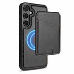 For Samsung Galaxy S24 FE 5G Skin Feel Detachable Card Bag Magsafe Phone Case(Black)