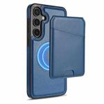 For Samsung Galaxy S24 FE 5G Skin Feel Detachable Card Bag Magsafe Phone Case(Blue)