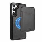 For Samsung Galaxy S23+ 5G Skin Feel Detachable Card Bag Magsafe Phone Case(Black)
