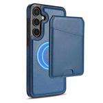 For Samsung Galaxy S23 FE 5G Skin Feel Detachable Card Bag Magsafe Phone Case(Blue)