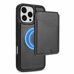 For iPhone 16 Pro Skin Feel Detachable Card Bag Magsafe Phone Case(Black)