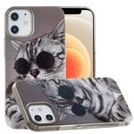 For iPhone 12 mini Painted Pattern TPU Protective Case(Glasses Cat)