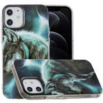 For iPhone 12 / 12 Pro Painted Pattern TPU Protective Case(Night Sky Wolf)