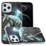 For iPhone 12 / 12 Pro Painted Pattern TPU Protective Case(Night Sky Wolf)