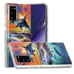 For Samsung Galaxy Note20 Painted Pattern TPU Protective Case(Sunset Dolphin)