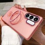 For Samsung Galaxy S24+ 5G Rotation Holder MagSafe Phone Case(Pink)