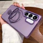For Samsung Galaxy S24+ 5G Rotation Holder MagSafe Phone Case(Purple)