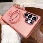 For Samsung Galaxy S25 Ultra 5G Rotation Holder MagSafe Phone Case(Pink)