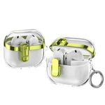 For Samsung Galaxy Buds3 / 3 Pro Electroplating Transparent Earphone Protective Case with Security Lock(Green)