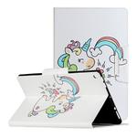For Amazon Fire HD 10 (2017) Painted Pattern Horizontal Flip Leather Case with Holder(Sideways Unicorn)
