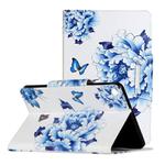 For Amazon Fire HD 10 (2017) Painted Pattern Horizontal Flip Leather Case with Holder(Blue and White Porcelain Butterfly)