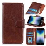 For iPhone SE 2022 / SE 2020 Napa Texture Horizontal Flip Leather Case with Holder & Card Slot & Wallet(Brown)