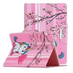 For Huawei MediaPad T5 Painted Pattern Horizontal Flip Leather Case with Holder(Sakura Unicorn)