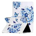 For Huawei MediaPad T5 Painted Pattern Horizontal Flip Leather Case with Holder(Blue and White Porcelain Butterfly)