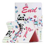 For Huawei MediaPad T5 Painted Pattern Horizontal Flip Leather Case with Holder(Panda)