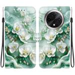 For OPPO A3 Pro 5G / K12X 5G Crystal Texture Colored Drawing Leather Phone Case(Jade Flowers)