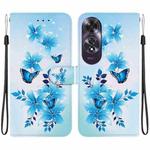 For OPPO A60 4G Crystal Texture Colored Drawing Leather Phone Case(Blue Butterflies)