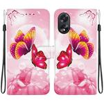 For OPPO A38 4G / A18 Crystal Texture Colored Drawing Leather Phone Case(Pink Butterflies)