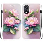 For OPPO A38 4G / A18 Crystal Texture Colored Drawing Leather Phone Case(Lotus)