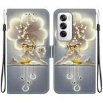 For OPPO Reno12 5G Global Crystal Texture Colored Drawing Leather Phone Case(Sika Deer)