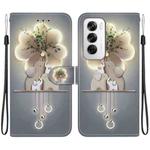For OPPO Reno12 5G Global Crystal Texture Colored Drawing Leather Phone Case(Elephants)