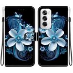 For OPPO Reno12 5G Global Crystal Texture Colored Drawing Leather Phone Case(Black Orchid)