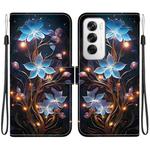 For OPPO Reno12 5G Global Crystal Texture Colored Drawing Leather Phone Case(Little Lantern Flower)