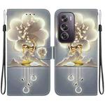 For OPPO Reno12 Pro 5G Global Crystal Texture Colored Drawing Leather Phone Case(Sika Deer)