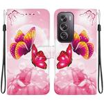 For OPPO Reno12 Pro 5G Global Crystal Texture Colored Drawing Leather Phone Case(Pink Butterflies)