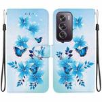 For OPPO Reno12 Pro 5G Global Crystal Texture Colored Drawing Leather Phone Case(Blue Butterflies)