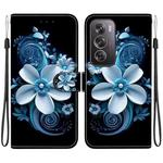 For OPPO Reno12 Pro 5G Global Crystal Texture Colored Drawing Leather Phone Case(Black Orchid)