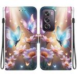 For OPPO Reno12 Pro 5G Global Crystal Texture Colored Drawing Leather Phone Case(Butterfly Love Flower)