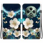 For OPPO Reno12 F 5G Crystal Texture Colored Drawing Leather Phone Case(Magnolia)
