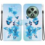 For OPPO Reno12 F 5G Crystal Texture Colored Drawing Leather Phone Case(Blue Butterflies)