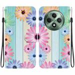 For OPPO Reno12 F 5G Crystal Texture Colored Drawing Leather Phone Case(Sunflowers)
