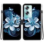 For OPPO A79 Global Crystal Texture Colored Drawing Leather Phone Case(Black Orchid)