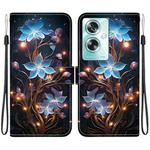 For OPPO A79 Global Crystal Texture Colored Drawing Leather Phone Case(Little Lantern Flower)