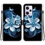 For Redmi Note 12 Pro / Poco X5 Pro Crystal Texture Colored Drawing Leather Phone Case(Black Orchid)