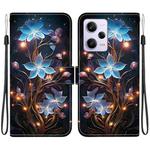 For Redmi Note 12 Pro / Poco X5 Pro Crystal Texture Colored Drawing Leather Phone Case(Little Lantern Flower)