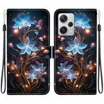 For Redmi Note 12 Pro+ 5G Crystal Texture Colored Drawing Leather Phone Case(Little Lantern Flower)