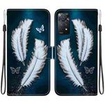 For Redmi Note 12 Pro 4G  Crystal Texture Colored Drawing Leather Phone Case(White Butterfly Feathers)