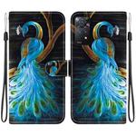 For Redmi Note 12 Pro 4G  Crystal Texture Colored Drawing Leather Phone Case(Peacock)