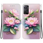 For Redmi Note 12 Pro 4G  Crystal Texture Colored Drawing Leather Phone Case(Lotus)