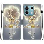 For Redmi Note 13 5G Crystal Texture Colored Drawing Leather Phone Case(Sika Deer)