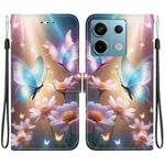 For Redmi Note 13 Pro 5G Crystal Texture Colored Drawing Leather Phone Case(Butterfly Love Flower)